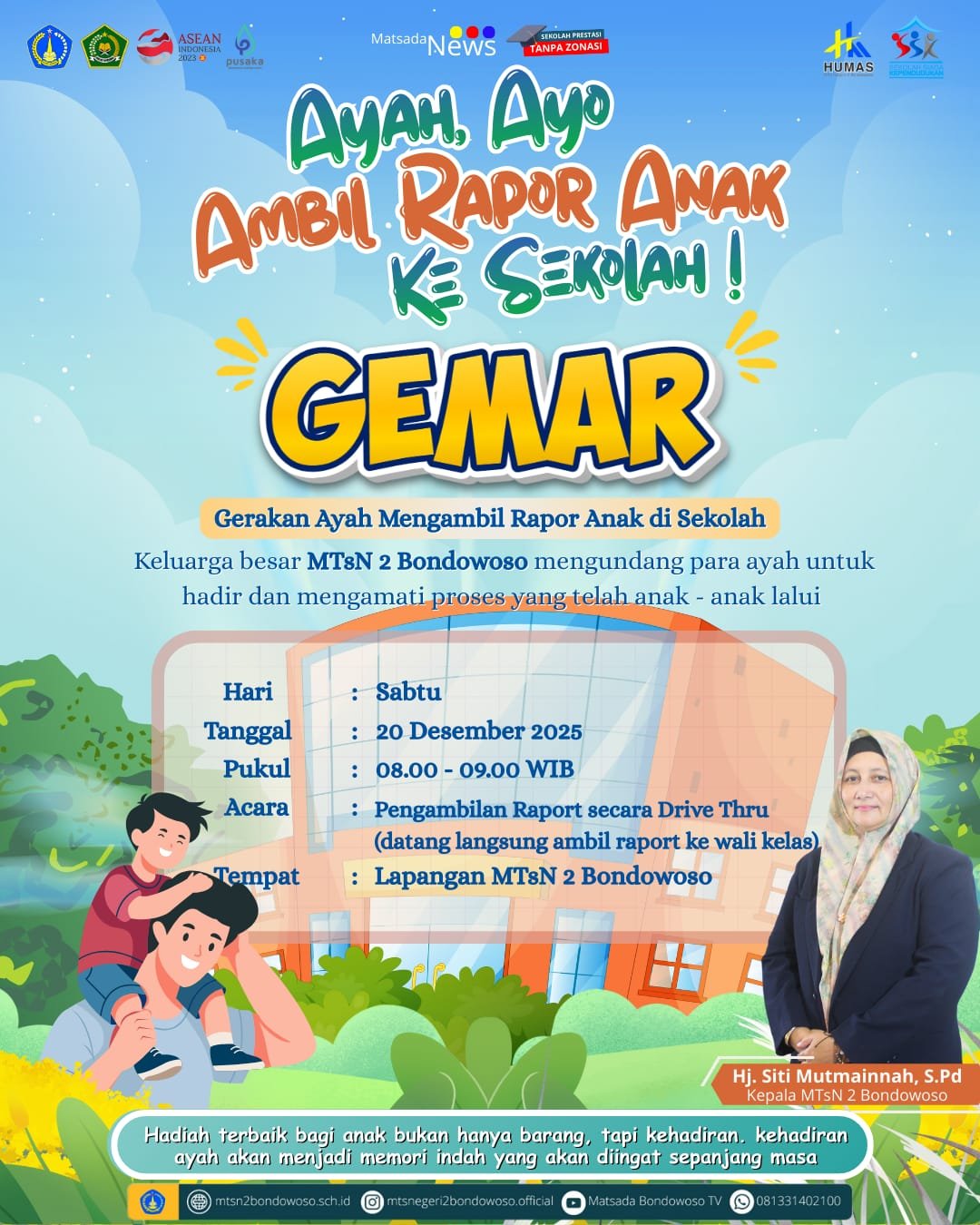 MTsN 2 Bondowoso Gelar Program GEMAR, Ajak Ayah Ambil Rapor Anak ke Sekolah